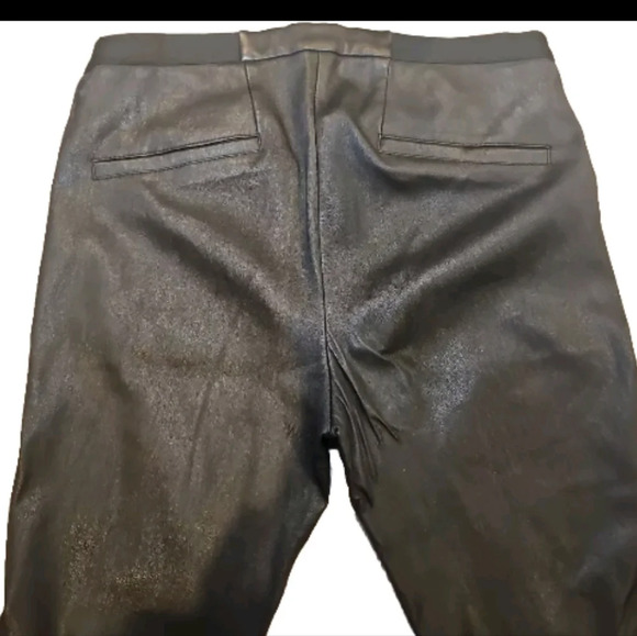 Helmut Lang Black Leggings High-Waisted Form-Fitting Leather-Like Pants - Picture 7 of 16